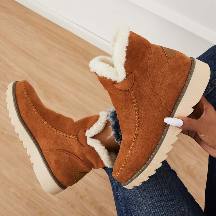 Bottes de neige classiques antidérapantes pour femmes montant jusqu'à la cheville