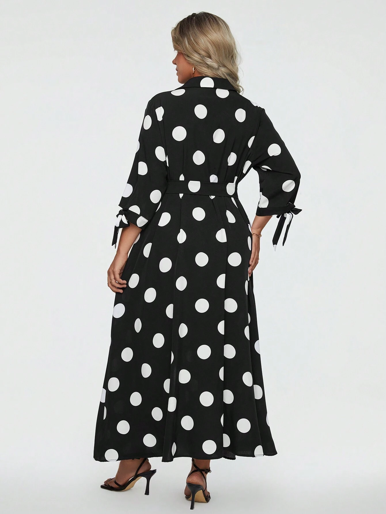 Robe longue élégante à pois pour femme (achetez-en 2, livraison gratuite)