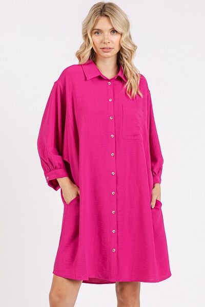 Mittoshop Airflow 3/4-Arm Hemdblusen-Minikleid