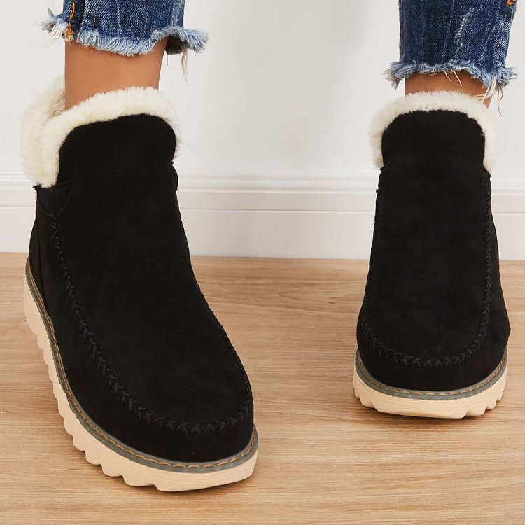 Bottes de neige classiques antidérapantes pour femmes montant jusqu'à la cheville