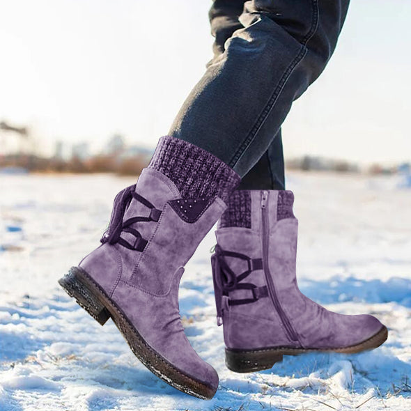 Damen Winter Warme Schnürstiefel