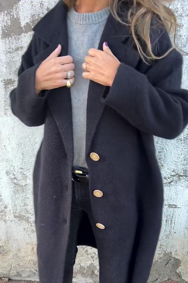 VENTE FLASH🔥 Veste décontractée ample à manches longues et revers de couleur unie - 48 % de réduction