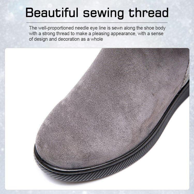 Damen Plüsch-Skistiefel mit seitlichem Reißverschluss