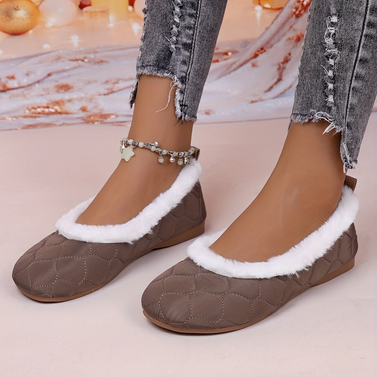 🔥 Dernière journée de promotion 50 % de réduction – Chaussures plates Mary Jane en peluche douces pour femmes