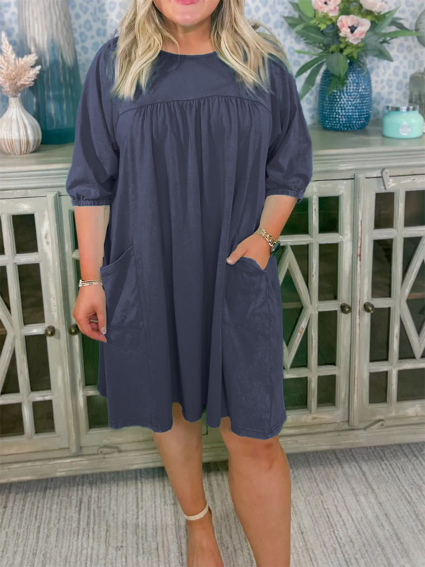 Robe décontractée ample délavée à l'acide pour femme avec poches (achetez-en 2, livraison gratuite)