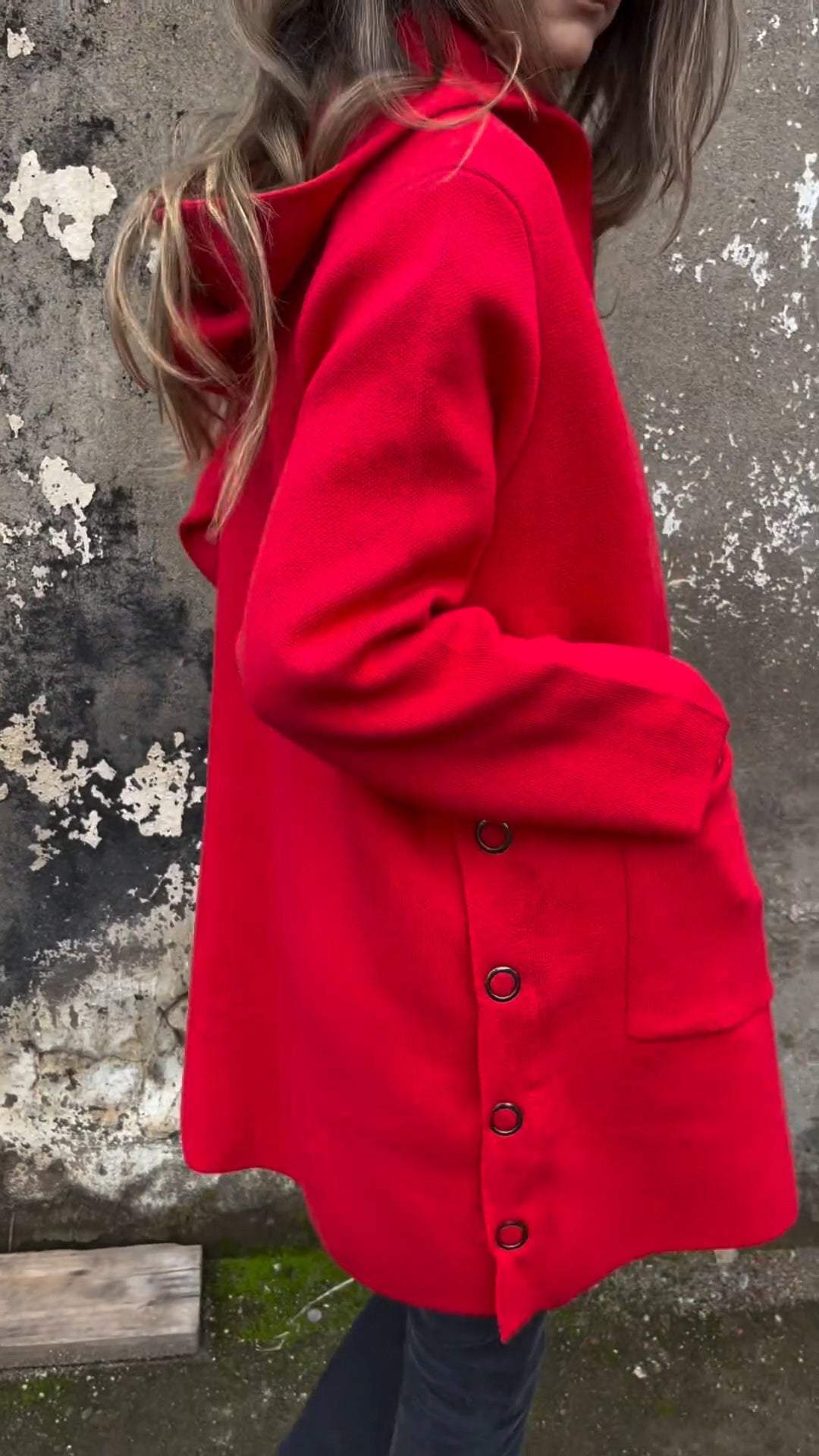 SOLDES EXCEPTIONNELLES 🔥 Veste décontractée femme à capuche, manches longues et boutonnage latéral