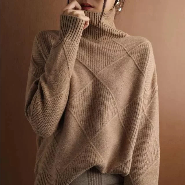 CARDIGAN COL ROULÉ EN CACHEMIRE