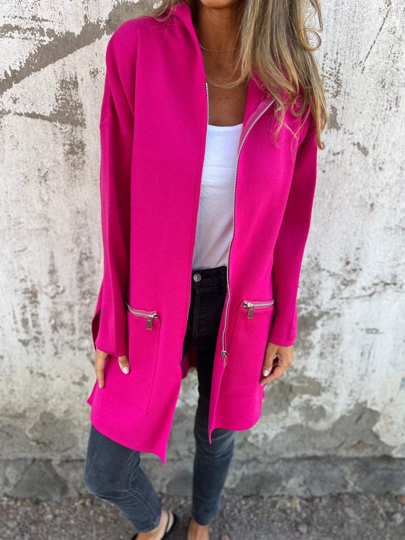 LIQUIDATION 🔥 Veste à capuche à manches longues zippée
