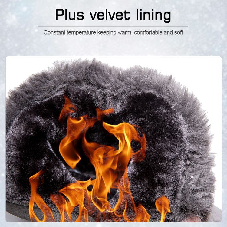 Damen Plüsch-Skistiefel mit seitlichem Reißverschluss