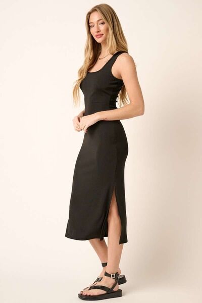 Robe midi à bretelles larges et fente latérale Mittoshop