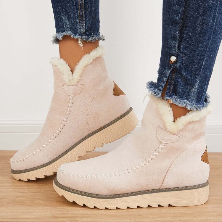 Bottes de neige classiques antidérapantes pour femmes montant jusqu'à la cheville