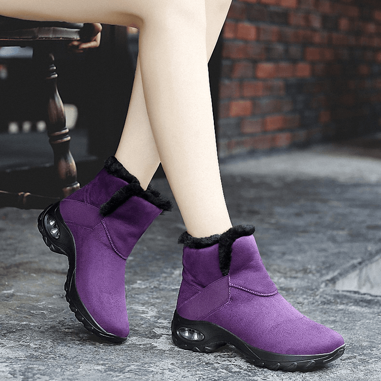 Bottes de neige en peluche pour femmes avec coussin d'air