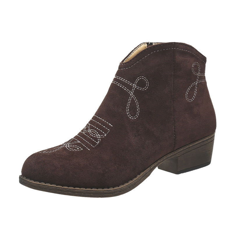 Western-Stickerei-Ankle Boots – Süß & Vielseitig für Alltagsoutfits