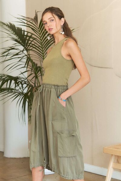 ADORA Ärmelloses gewaschenes Kleid mit Kordelzug