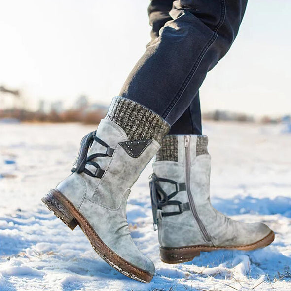 Damen Winter Warme Schnürstiefel