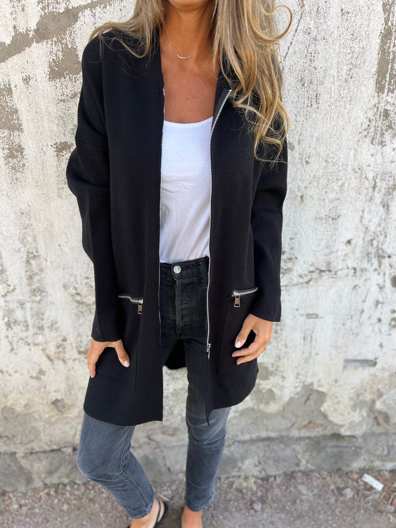 LIQUIDATION 🔥 Veste à capuche à manches longues zippée