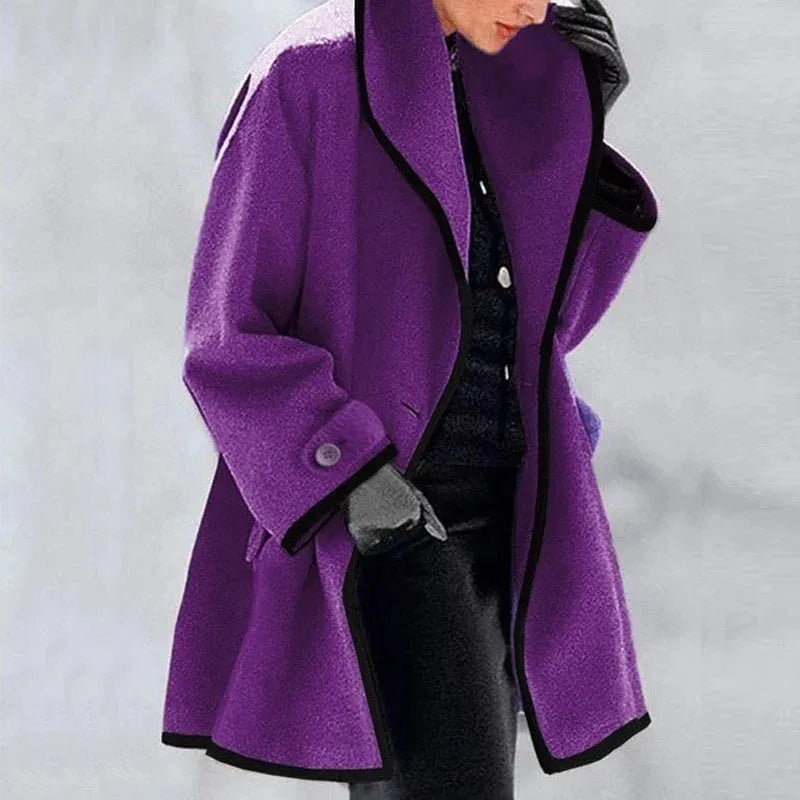 Lässiger Oversize-Kapuzenmantel für Damen mit Knöpfen