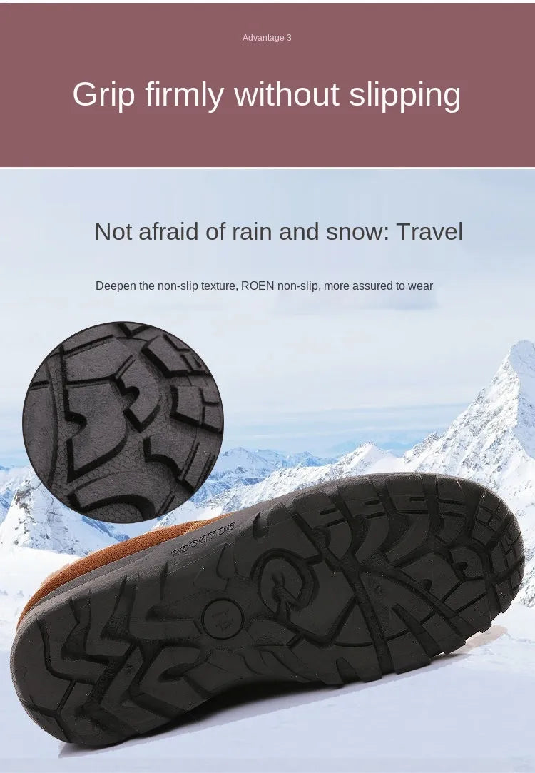 Bottes de neige confortables, imperméables et chaudes en cuir