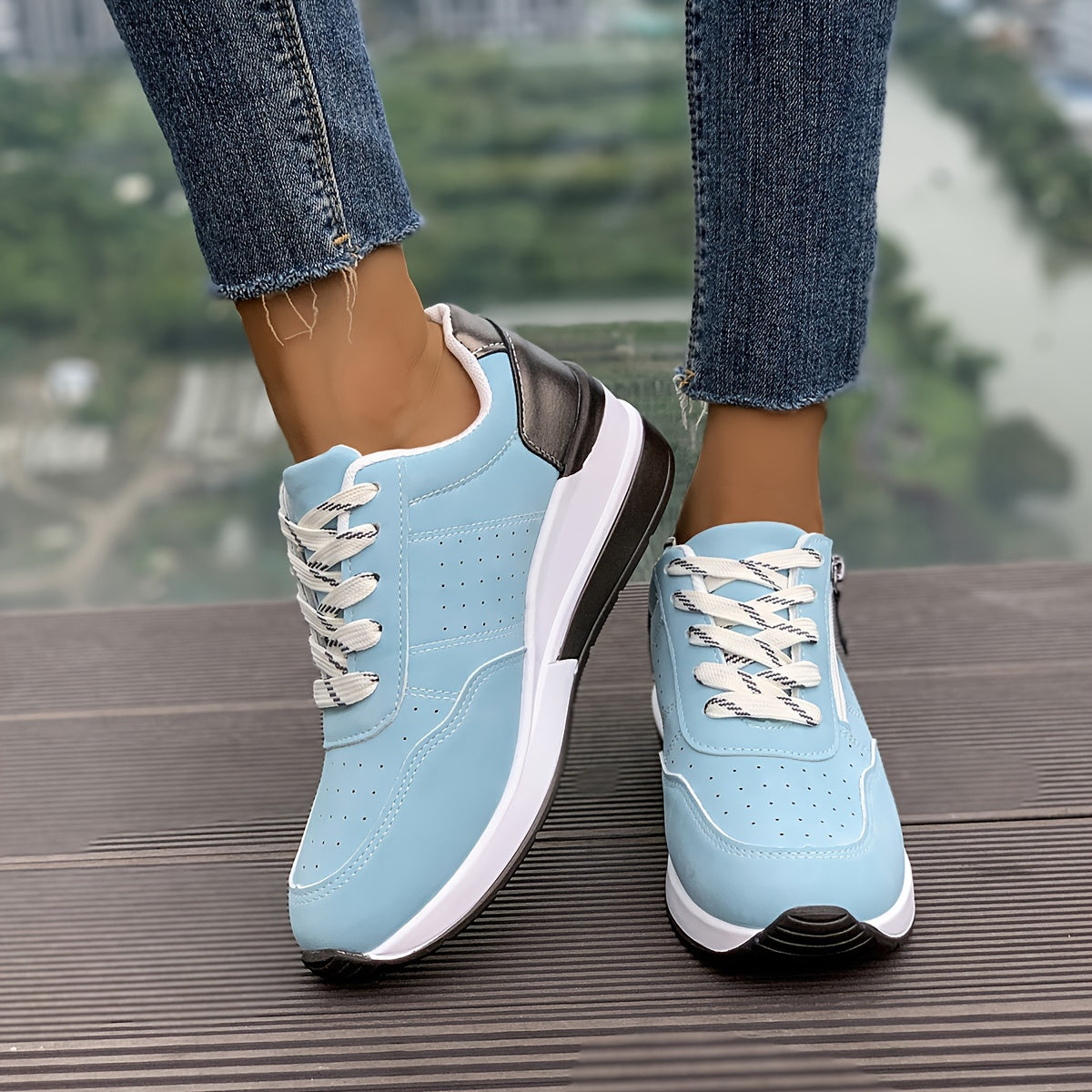 🔥Letzter Tag Promotion 60% RABATT - Bequeme orthopädische Damen-Sneaker mit seitlichem Reißverschluss und dicker Sohle