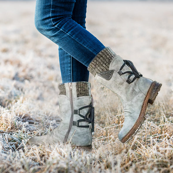 Damen Winter Warme Schnürstiefel