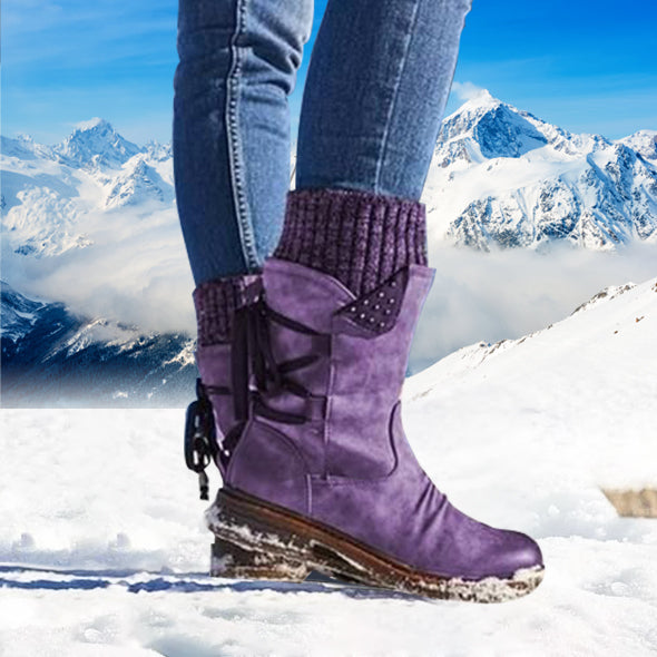 Damen Winter Warme Schnürstiefel