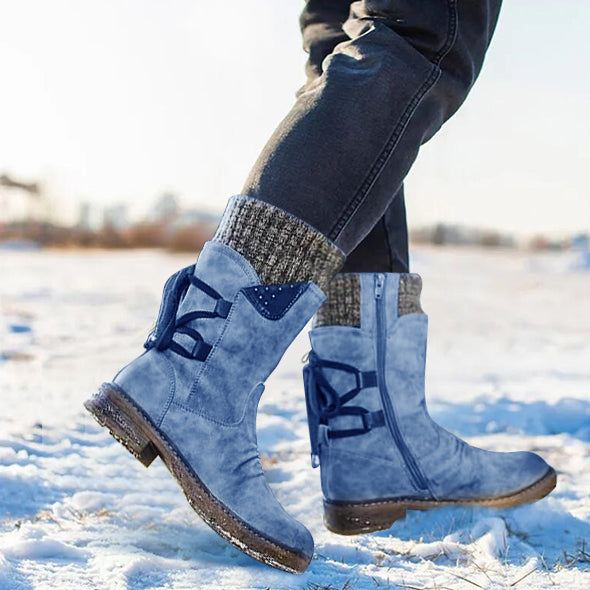 Damen Winter Warme Schnürstiefel