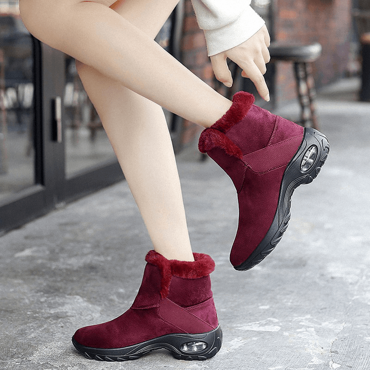 Bottes de neige en peluche pour femmes avec coussin d'air