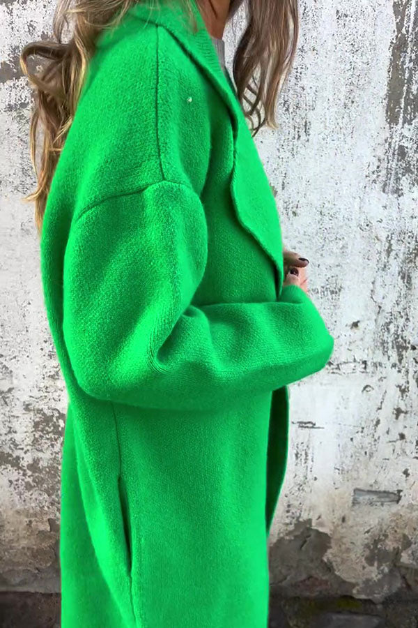 VENTE FLASH🔥 Veste décontractée ample à manches longues et revers de couleur unie - 48 % de réduction
