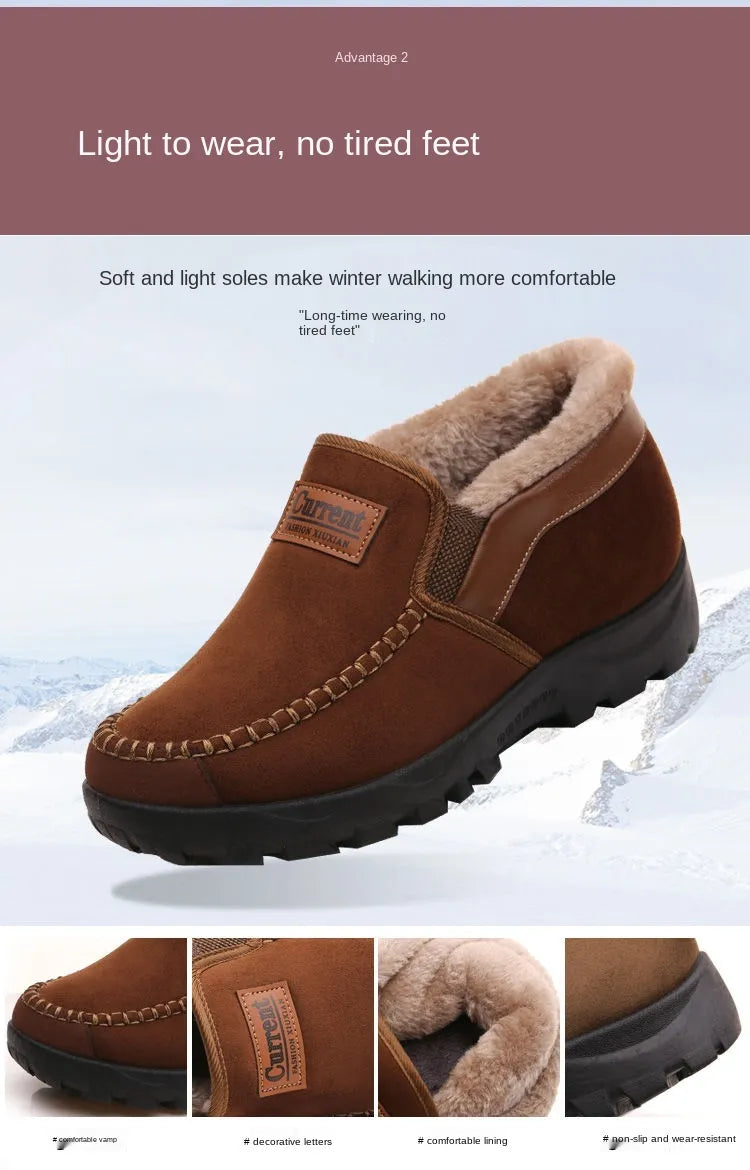 Bottes de neige confortables, imperméables et chaudes en cuir