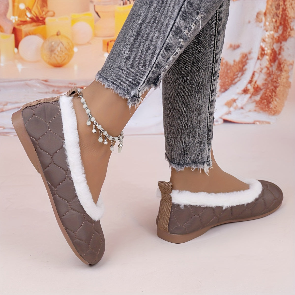 🔥 Dernière journée de promotion 50 % de réduction – Chaussures plates Mary Jane en peluche douces pour femmes