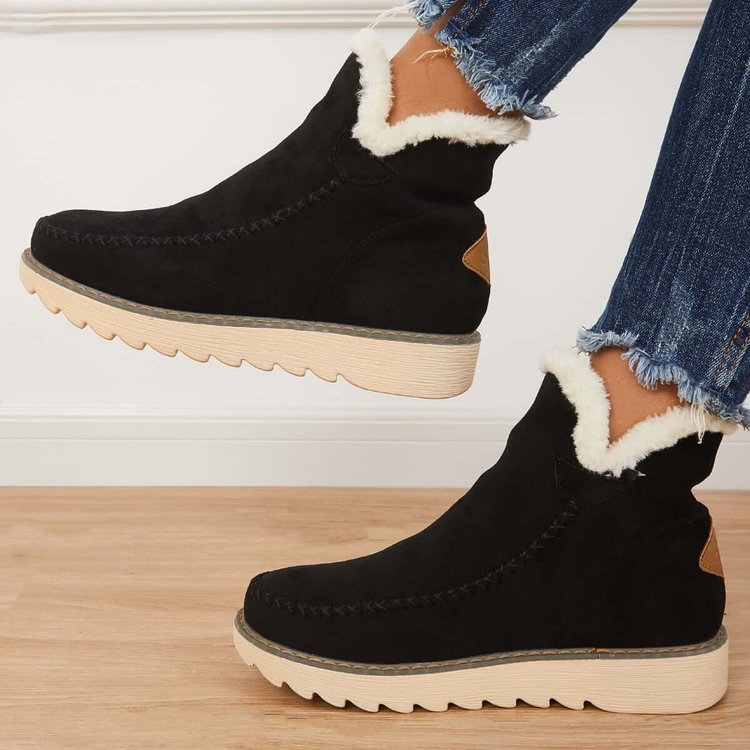 Bottes de neige classiques antidérapantes pour femmes montant jusqu'à la cheville