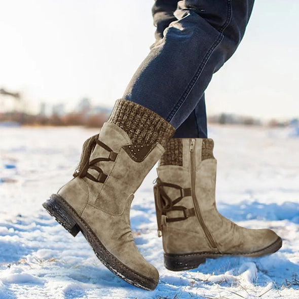 Damen Winter Warme Schnürstiefel
