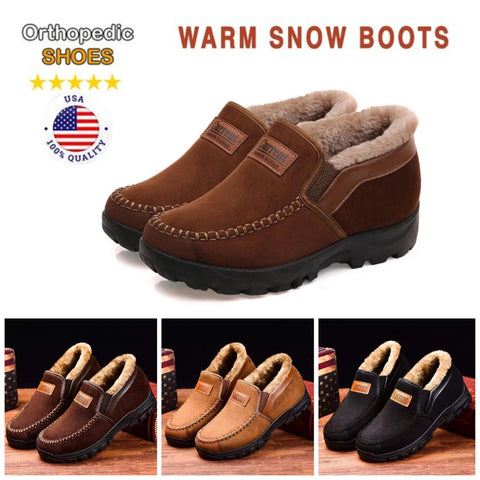 Bottes de neige confortables, imperméables et chaudes en cuir