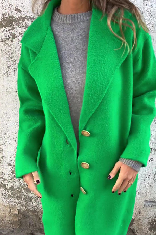 VENTE FLASH🔥 Veste décontractée ample à manches longues et revers de couleur unie - 48 % de réduction