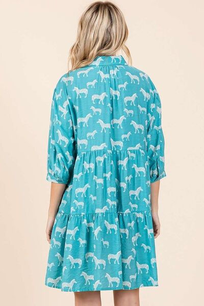 Robe chemise courte à imprimé zèbre Mittoshop