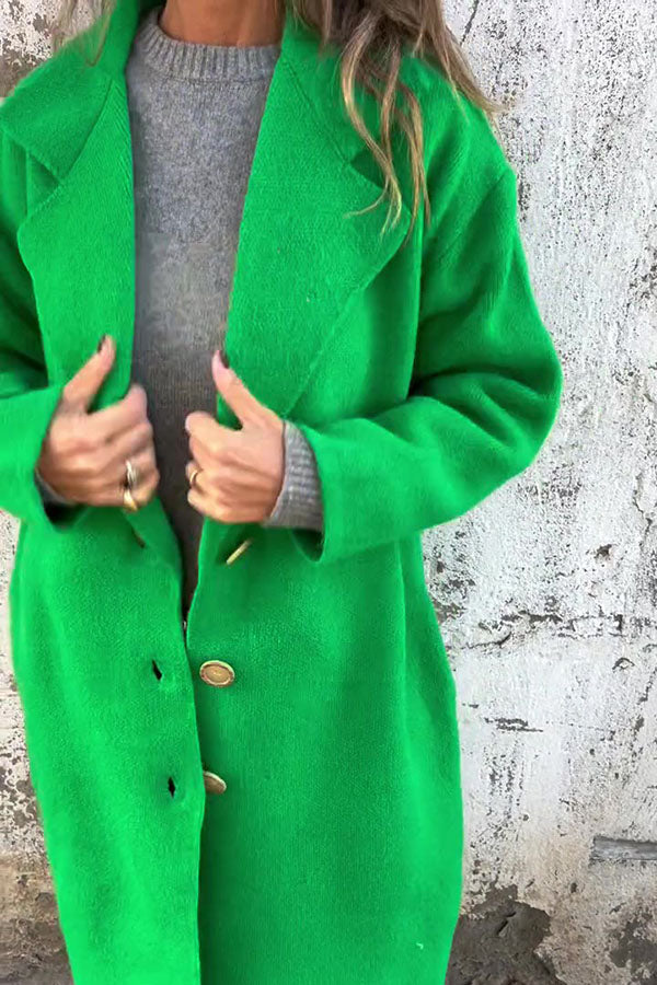 VENTE FLASH🔥 Veste décontractée ample à manches longues et revers de couleur unie - 48 % de réduction