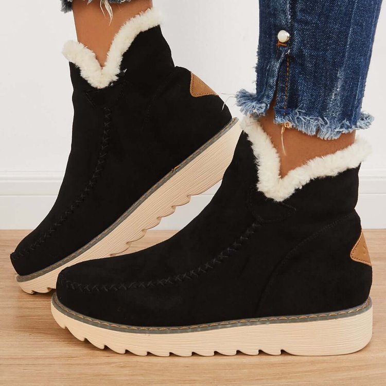 Bottes de neige classiques antidérapantes pour femmes montant jusqu'à la cheville