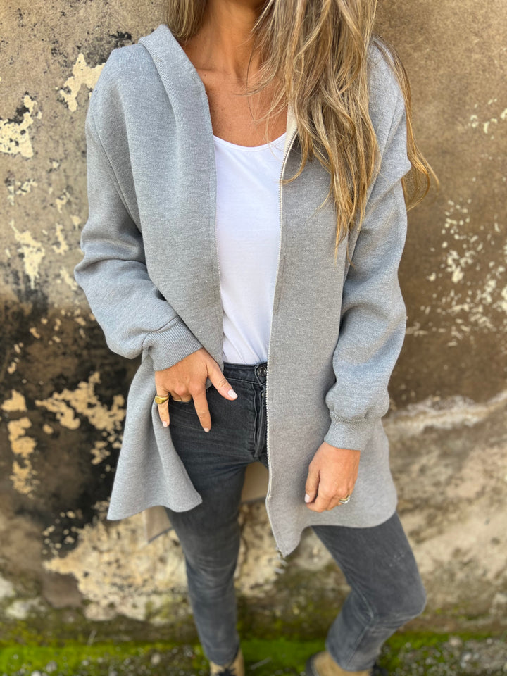VENTE DE LIQUIDATION🔥 Veste décontractée à manches longues et col rond avec fermeture éclair