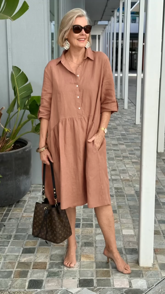 🎉🔥LETZTER TAG 50% RABATT🔥 Neues Damen Baumwoll-Leinen Freizeitkleid