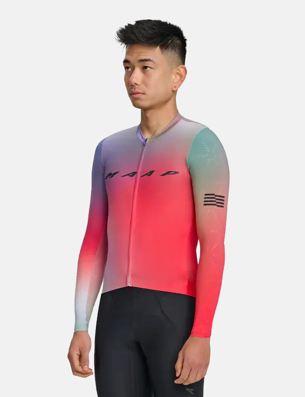 Maillot Manches Longues Blurred Out Pro Hex 2.0 - Rouge Mix
