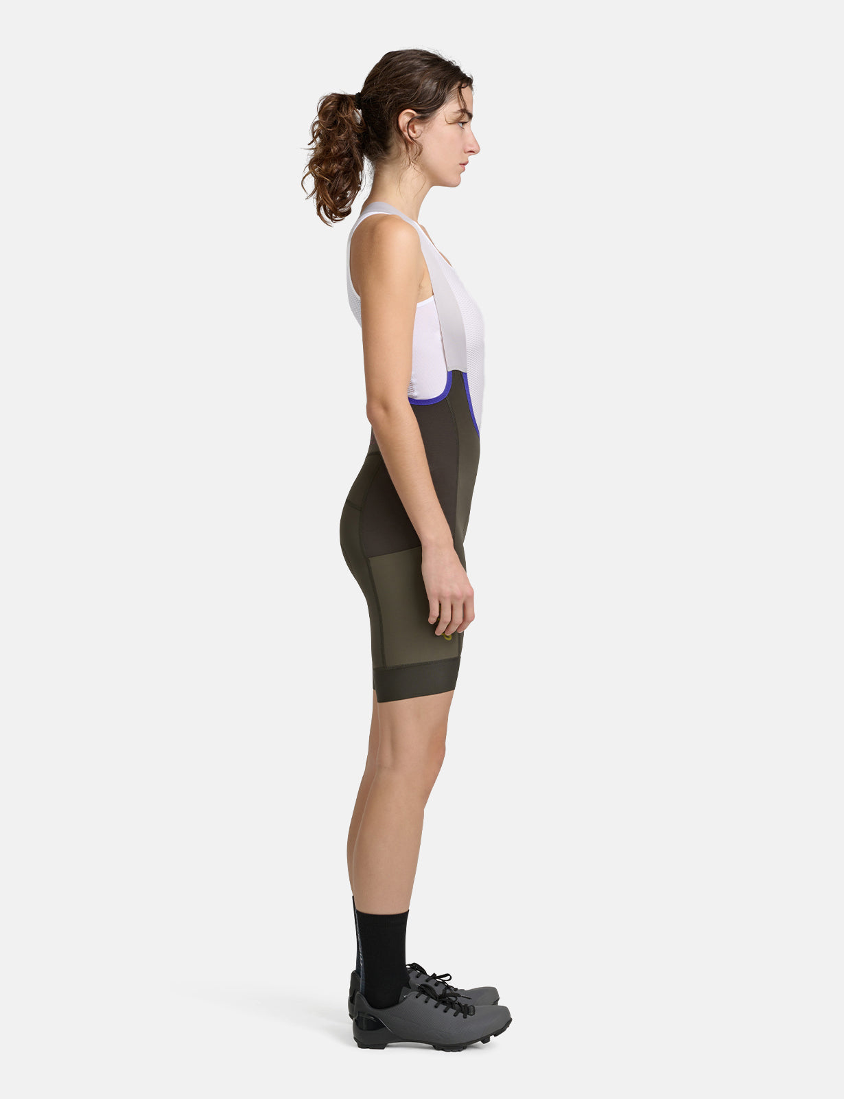 Cuissard cargo à bretelles Alt_Road pour femmes - Vert olive brûlé