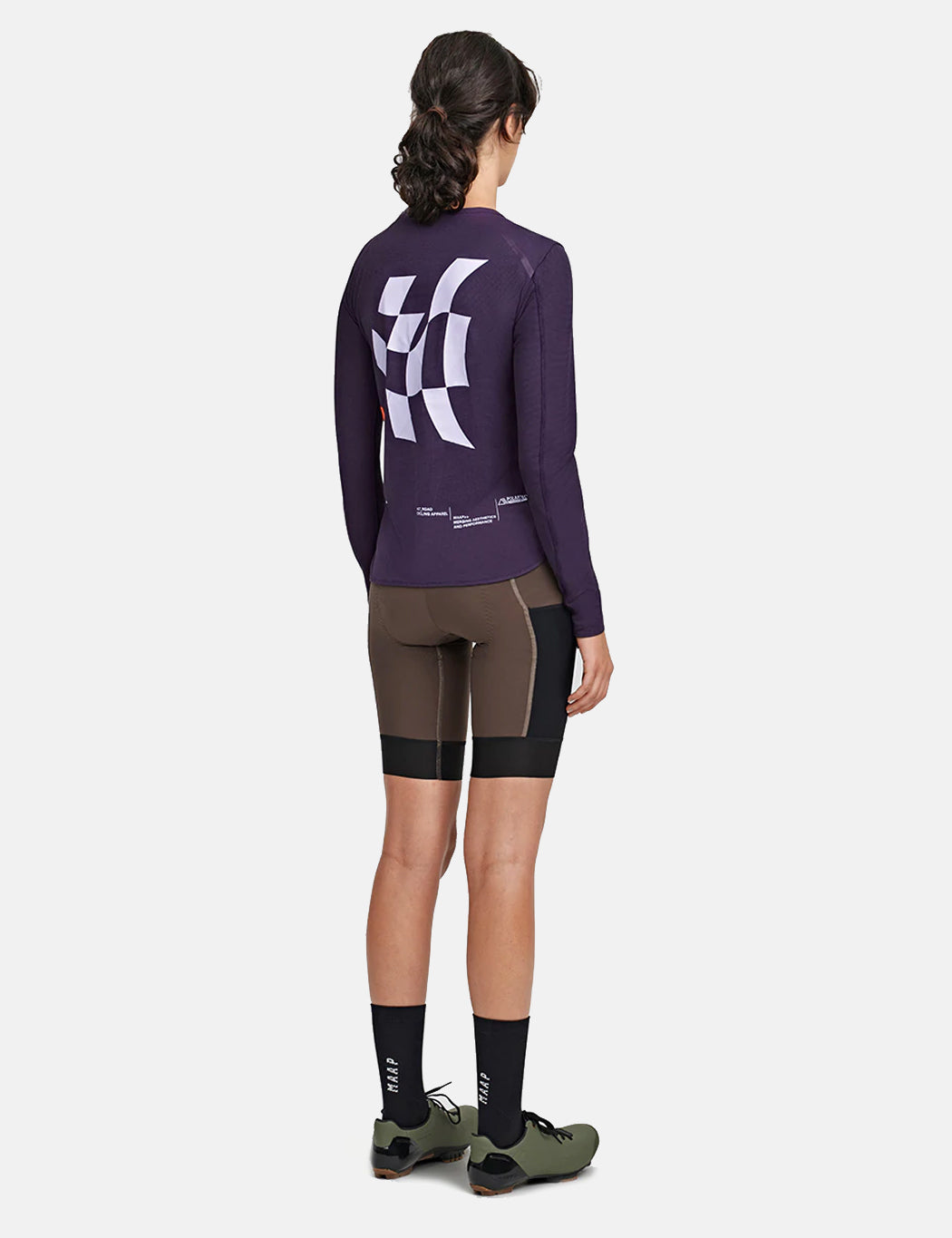 T-shirt à manches longues de vélo de route Alt_Road pour femme - Aubergine