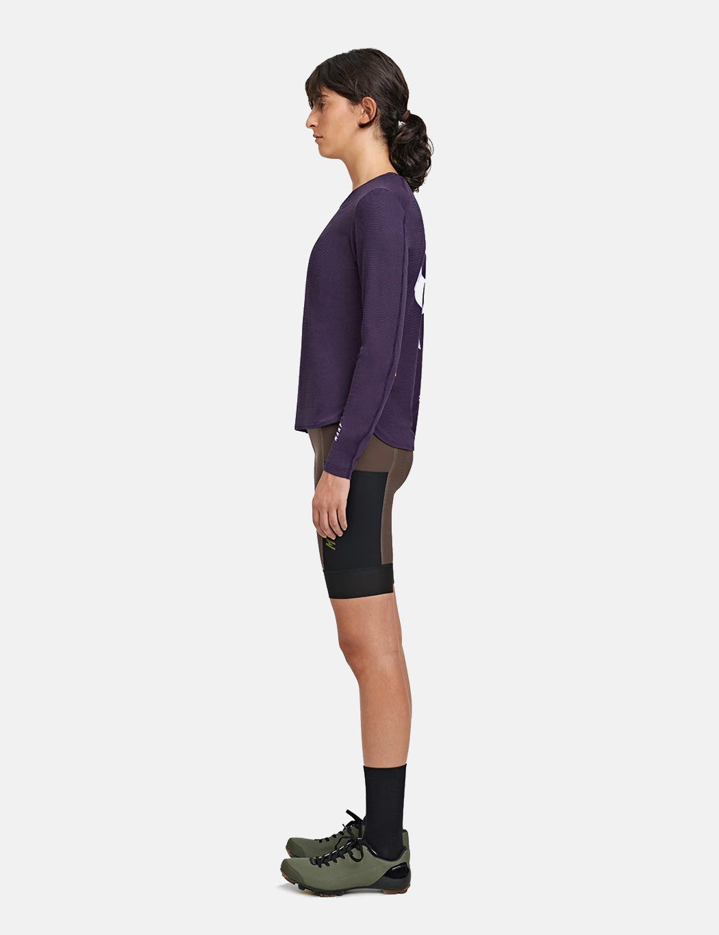 T-shirt à manches longues de vélo de route Alt_Road pour femme - Aubergine