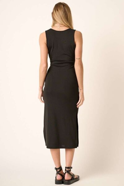 Robe midi à bretelles larges et fente latérale Mittoshop