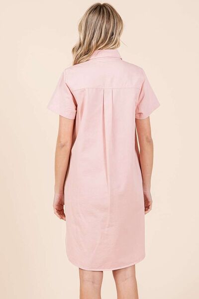 Mittoshop Hemd im Kleid-Stil mit Knopfleiste und Kragen, Kurzarm