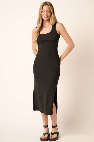 Robe midi à bretelles larges et fente latérale Mittoshop