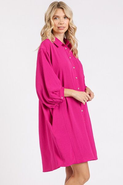 Mittoshop Airflow 3/4-Arm Hemdblusen-Minikleid
