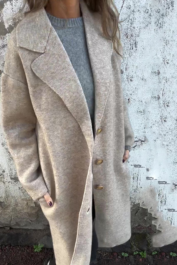 VENTE FLASH🔥 Veste décontractée ample à manches longues et revers de couleur unie - 48 % de réduction