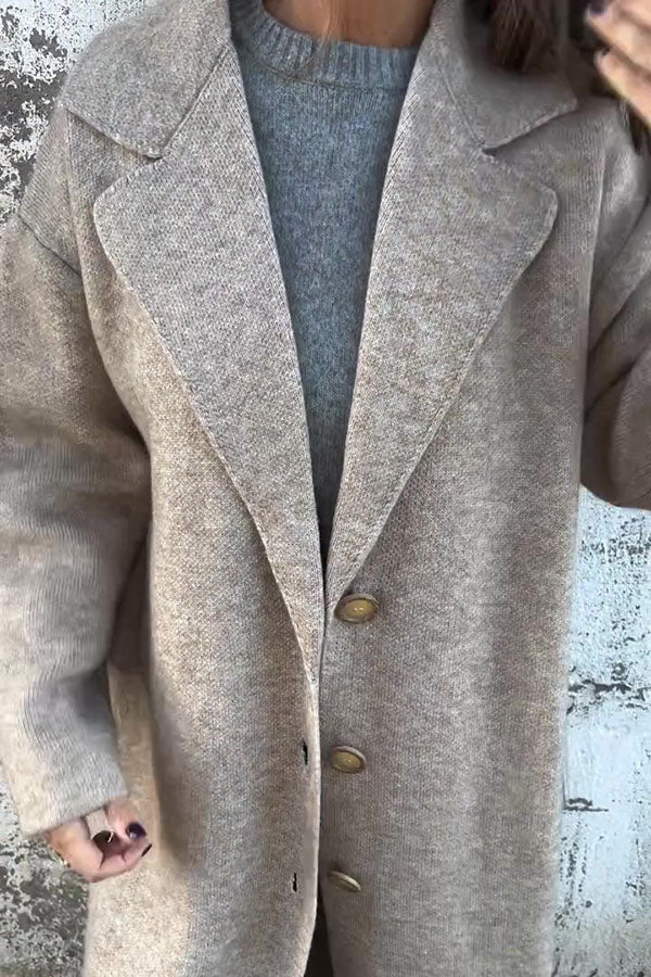 VENTE FLASH🔥 Veste décontractée ample à manches longues et revers de couleur unie - 48 % de réduction