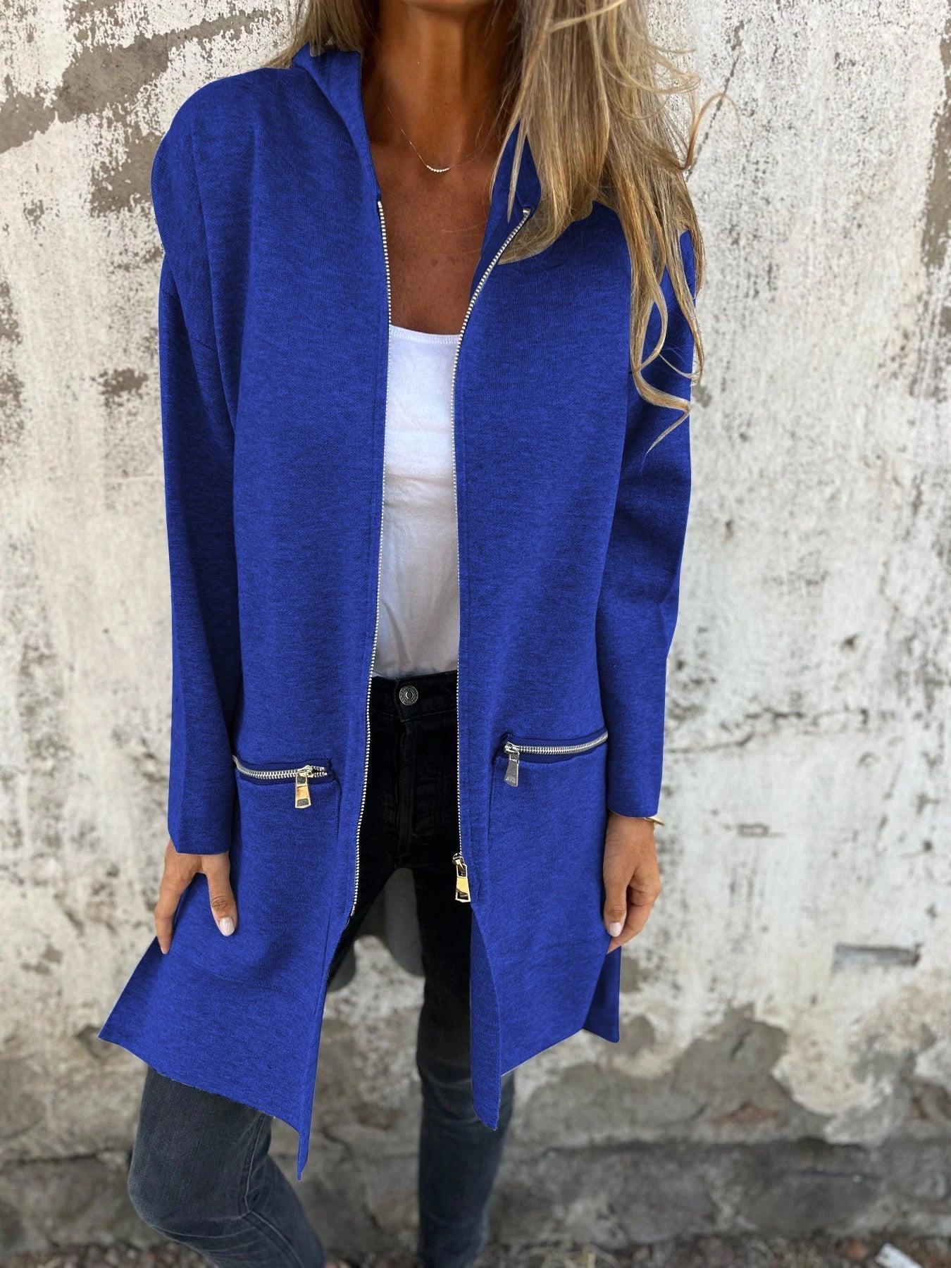 LIQUIDATION 🔥 Veste à capuche à manches longues zippée